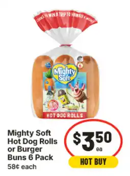 IGA Mighty Soft Hot Dog Rolls or Burger Buns offer