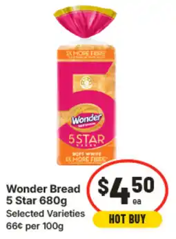 IGA Wonder Bread 5 Star 680g offer