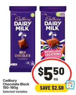 IGA Cadbury Chocolate Block offer