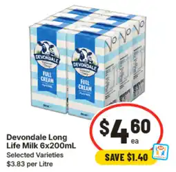 IGA Devondale Long Life Milk offer