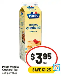IGA Pauls Vanilla Custard offer