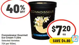 IGA Connoisseur Gourmet Ice Cream offer
