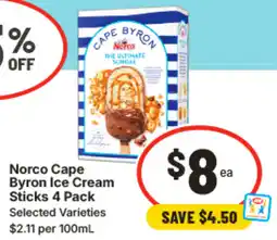 IGA Norco Cape Byron Ice Cream Sticks offer