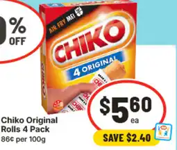 IGA Chiko Original Rolls offer