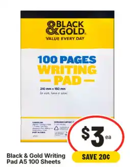 IGA Black & Gold Writing Pad A5 offer