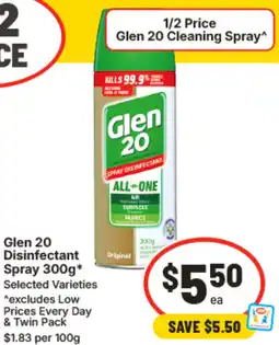 IGA Glen 20 disinfectant spray offer