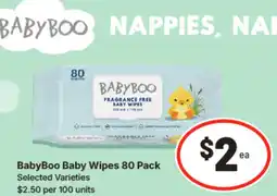 IGA Babyboo baby wipes offer