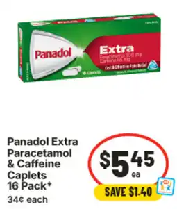 IGA Panadol extra paracetamol & Caffeine Caplets offer