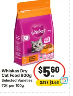 IGA Whiskas Dry Cat Food offer