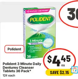 IGA Polident 3 Minute Daily Dentures Cleanser Tablets offer