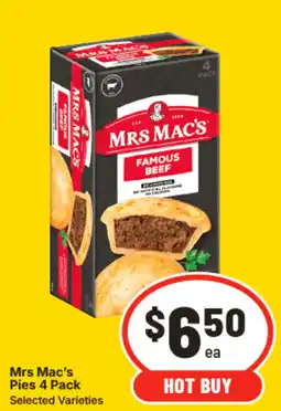 IGA Mrs Mac's Pies offer