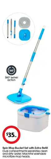 Coles Spin Mop Bucket Set with Extra Refill offer