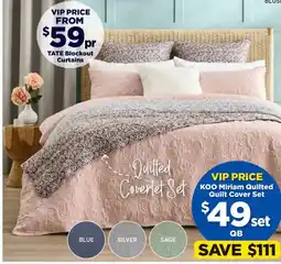 Spotlight KOO Miriam Quilted Quilt Cover Set Featuring Blush offer