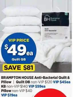 Spotlight Brampton house anti-bacterial quilt & pillow | Quilt DB offer