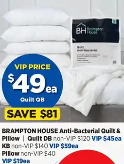 Spotlight Brampton house anti-bacterial quilt & pillow | KB offer