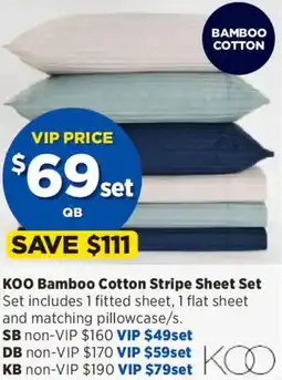 Spotlight KOO Bamboo Cotton Stripe KB offer