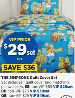 Spotlight The simpsons quilt cover set db offer