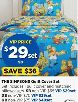 Spotlight The simpsons quilt cover set kb offer