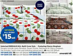 Spotlight Emerald hill quilt cover sets qb offer