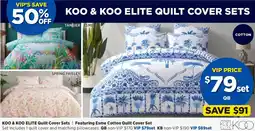Spotlight Koo & koo elite quilt cover sets kb offer