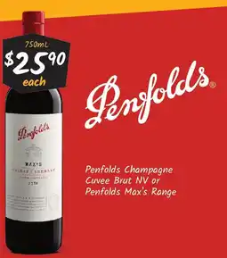 Cellarbrations Penfolds max's range offer