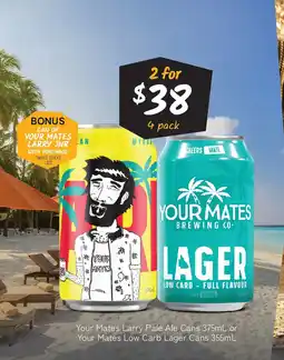 Cellarbrations Your Mates Larry Pale Ale Cans or Your Mates Low Carb Lager Cans offer