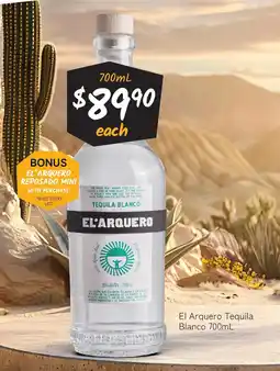 Cellarbrations El Arquero Tequila Blanco offer