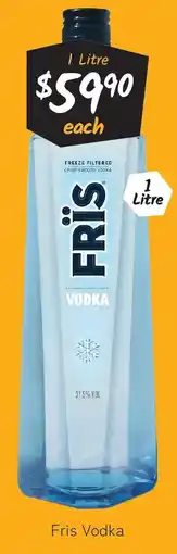Cellarbrations Fris vodka offer