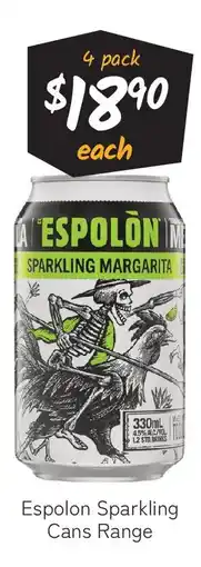 Cellarbrations Espolon sparkling cans range offer