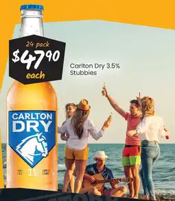 Cellarbrations Carlton Dry 3.5% Stubbies offer