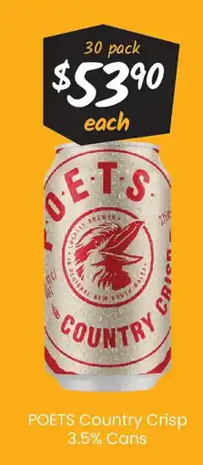 Cellarbrations Poets country crisp 3.5% cans offer