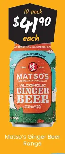 Cellarbrations Matso's ginger beer range offer