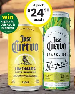 The Bottle O Jose cuervo sparkling margarita limonada cuervo & Lemon soda offer