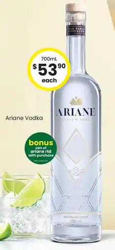 The Bottle O Ariane Vodka offer