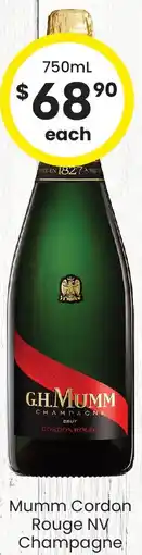 The Bottle O Mumm Cordon Rouge NV Champagne offer