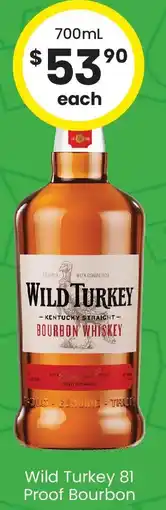 The Bottle O Wild Turkey 81 Proof Bourbon offer