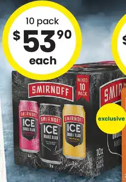 The Bottle O Smirnoff Ice Double Black Mixed Cans offer