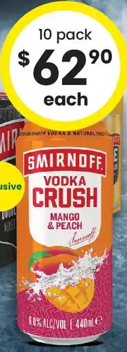 The Bottle O Smirnoff Crush 6% Premix Range offer