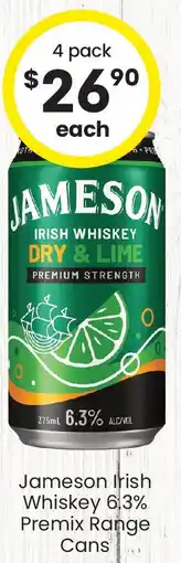 The Bottle O Jameson Irish Whiskey 6.3% Premix Range offer