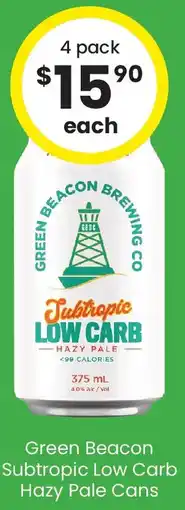 The Bottle O Green Beacon Subtropic Low Carb Hazy Pale Cans offer