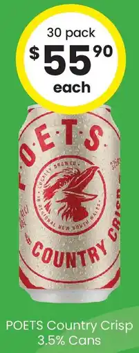 The Bottle O Poets country crisp 3.5% cans offer