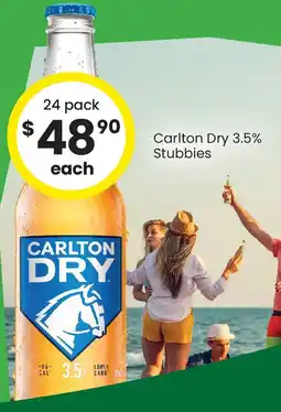 The Bottle O Carlton Dry 3.5% Stubbies offer