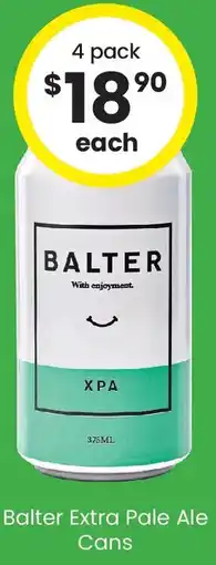 The Bottle O Balter extra pale ale cans offer