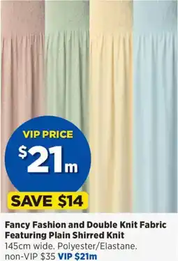 Spotlight Fancy fashion and double knit fabric featuring plain shirred knit offer