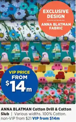 Spotlight Anna blatman cotton drill & cotton slub offer