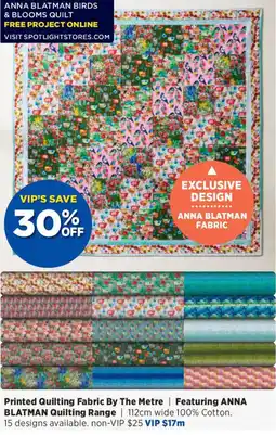 Spotlight Printed Quilting Fabric By The Metre offer