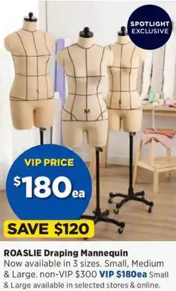 Spotlight Roaslie draping mannequin offer