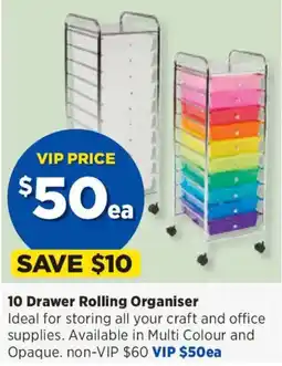 Spotlight 10 drawer rolling organiser offer