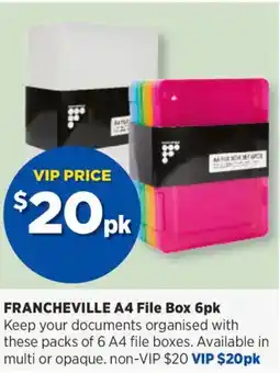Spotlight Francheville a4 file box 6pk offer