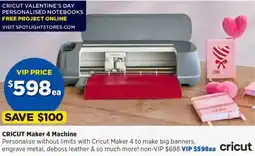 Spotlight Cricut maker 4 machine offer